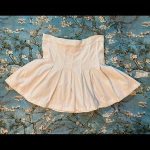 Boohoo White Pleated Mini Skirt